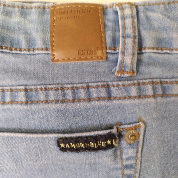 American Blue Premium Distressed Denim Rip Shorts - Picture 6 of 7